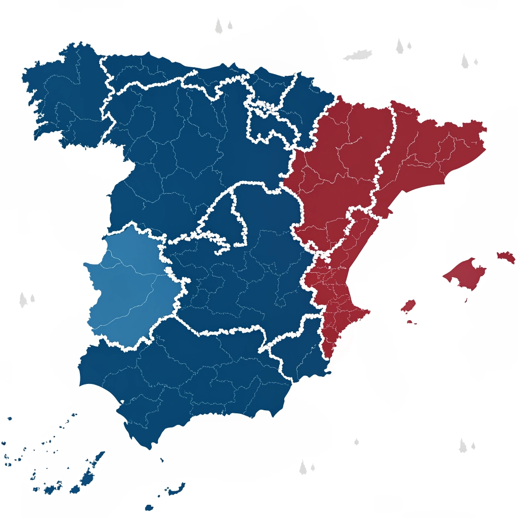 Mapa territorial de España por zonas